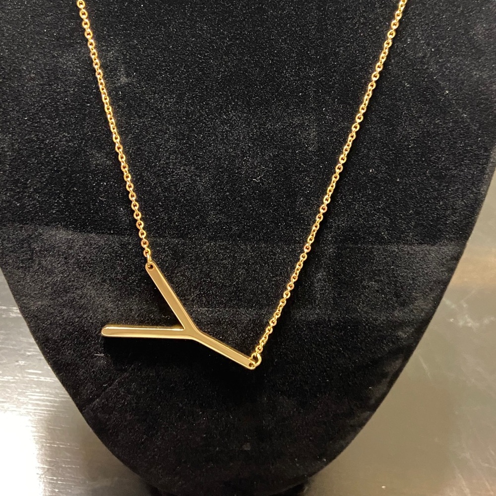 Large Y Initial Necklace
